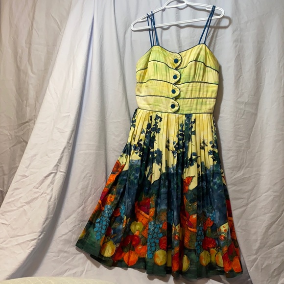 Vintage “ Alix of Miami “ summer/fall dress with pleated skirt. - Picture 1 of 7